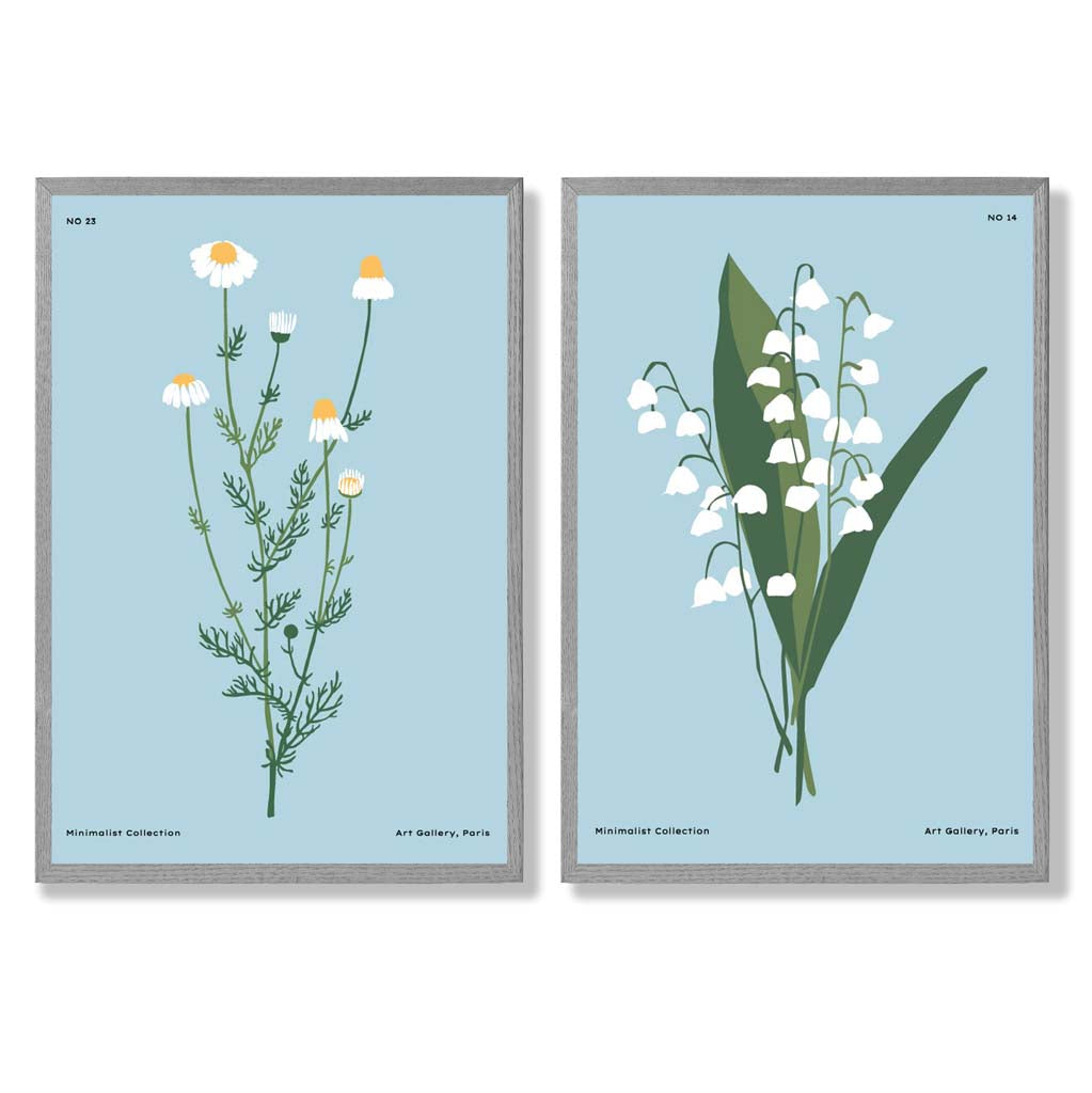 Set de 2 Imprimeuri Artistice cu Ilustrații de Flori Sălbatice pentru Decor Interior 5