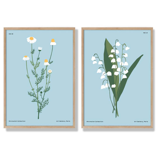Set de 2 Imprimeuri Artistice cu Ilustrații de Flori Sălbatice pentru Decor Interior 6