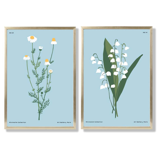 Set de 2 Imprimeuri Artistice cu Ilustrații de Flori Sălbatice pentru Decor Interior 8
