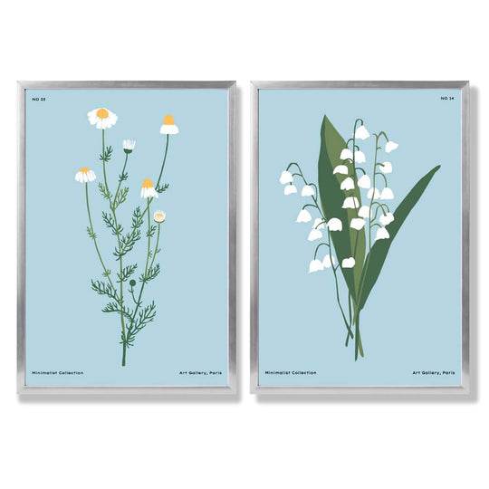 Set de 2 Imprimeuri Artistice cu Ilustrații de Flori Sălbatice pentru Decor Interior 9
