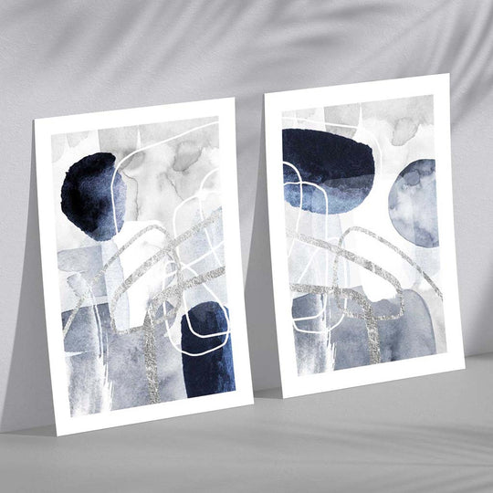 Set de 2 Printuri Artistice Abstracte cu Design Modern 0