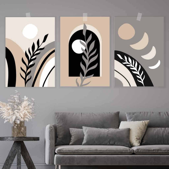 Set de 3 Imprimeuri Boho Abstracte pentru Decorare Interioară 0