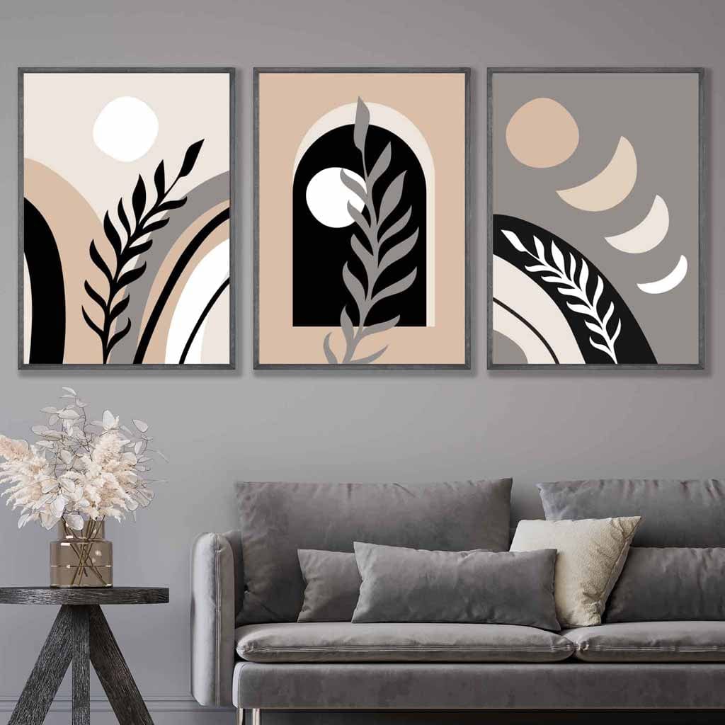 Set de 3 Imprimeuri Boho Abstracte pentru Decorare Interioară 1