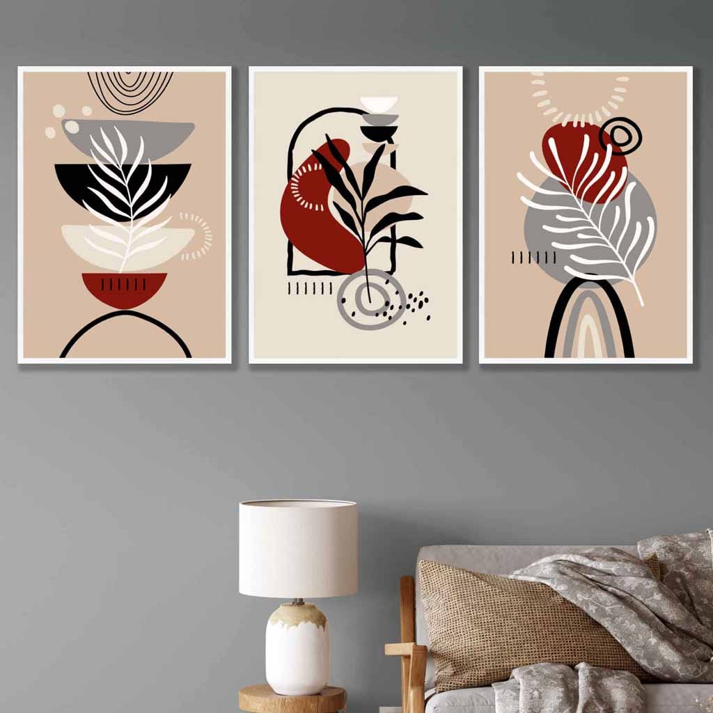 Set de 3 Imprimeuri Botanice Boho pentru Decorare Perete 0