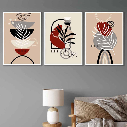 Set de 3 Imprimeuri Botanice Boho pentru Decorare Perete 0