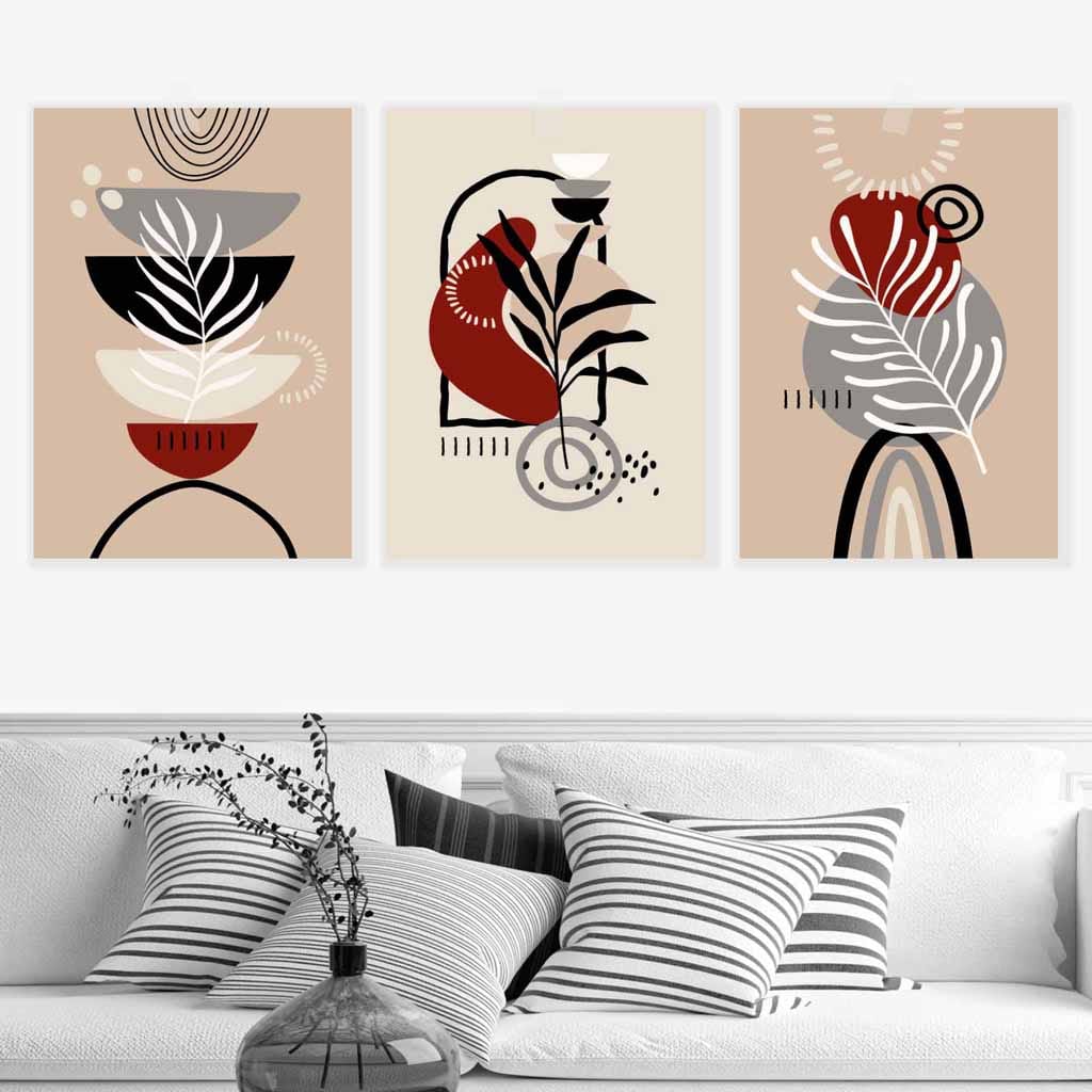 Set de 3 Imprimeuri Botanice Boho pentru Decorare Perete 1