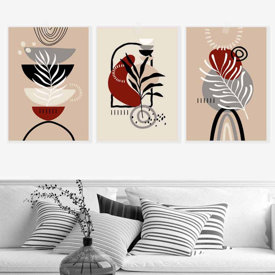 Set de 3 Imprimeuri Botanice Boho pentru Decorare Perete 1