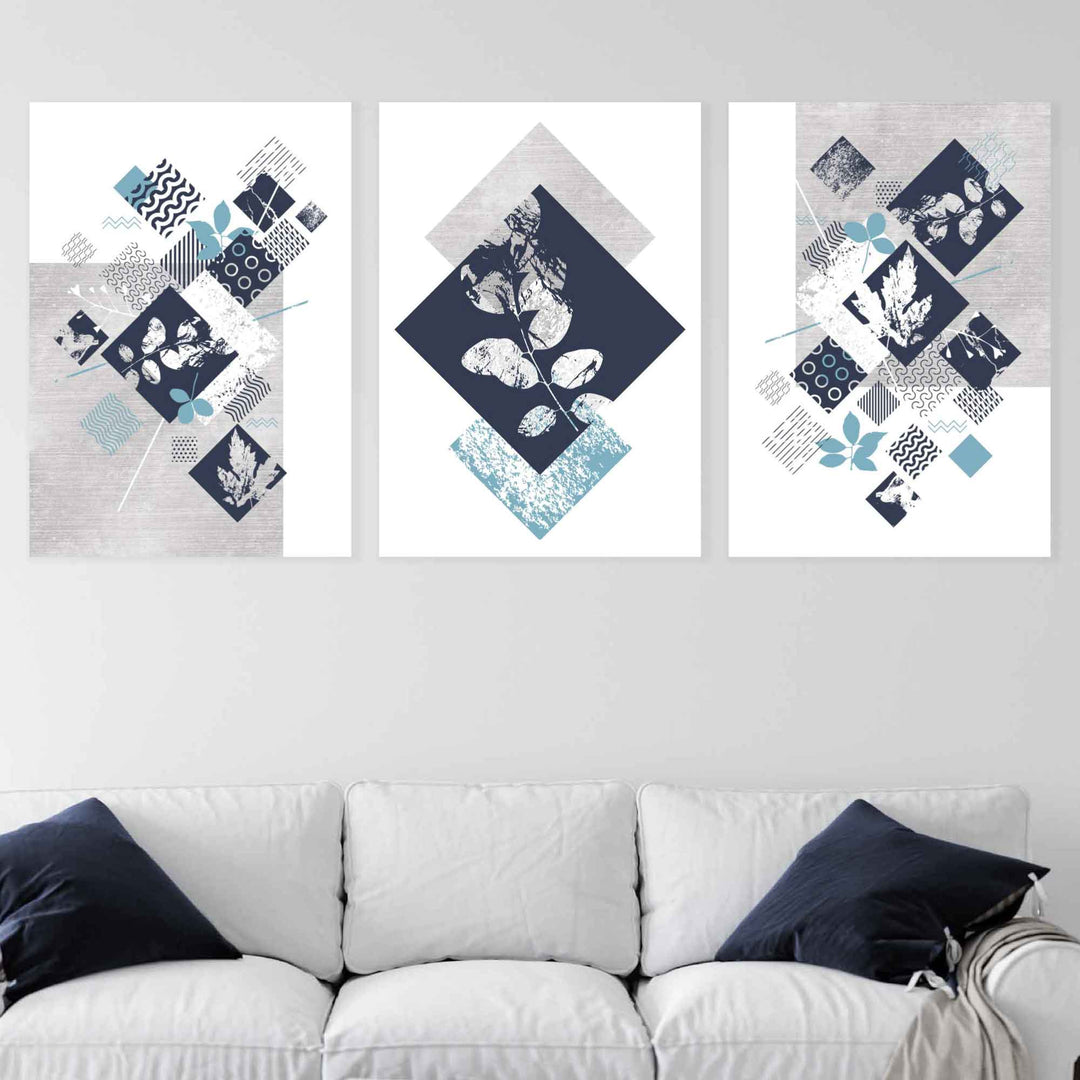 Set de 3 Imprimeuri Florale Abstracte pentru Decorare Modernă 0