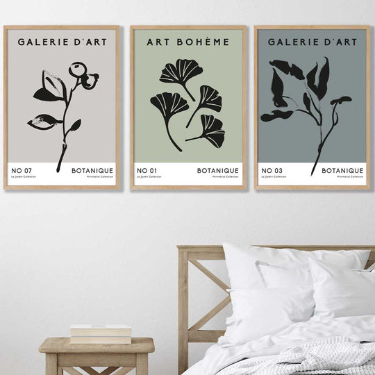 Set de 3 Imprimeuri de Artă pentru Perete Stil Boho Minimalist 0