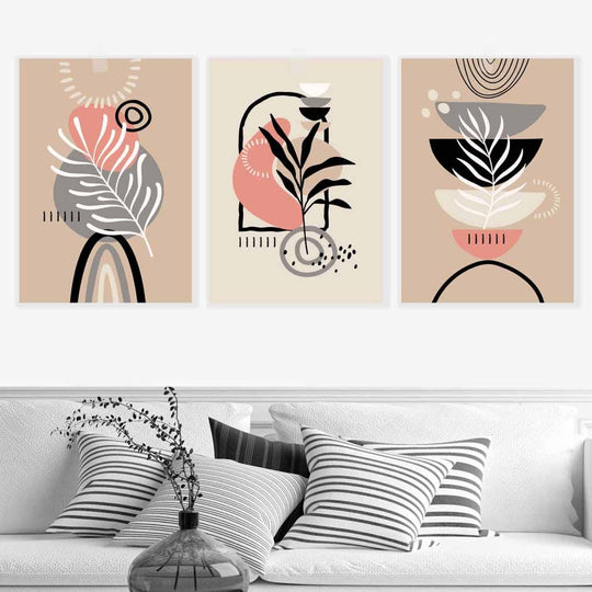 Set de 3 Imprimeuri de Perete Boho Abstract Decorativ 2