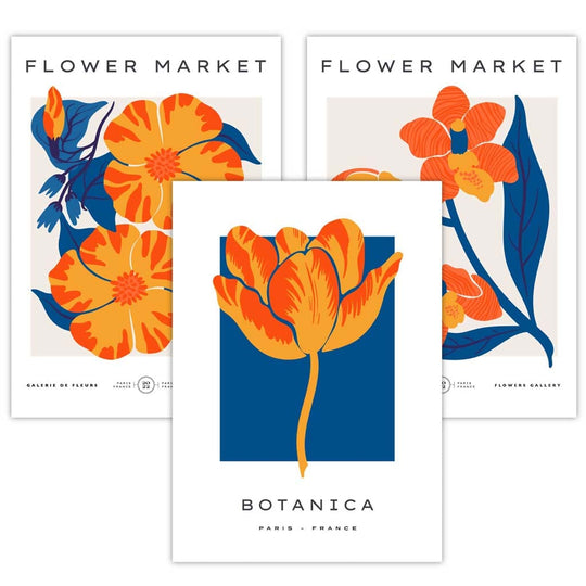 Set de 3 Postere Florale Vintage pentru Artă de Perete 2