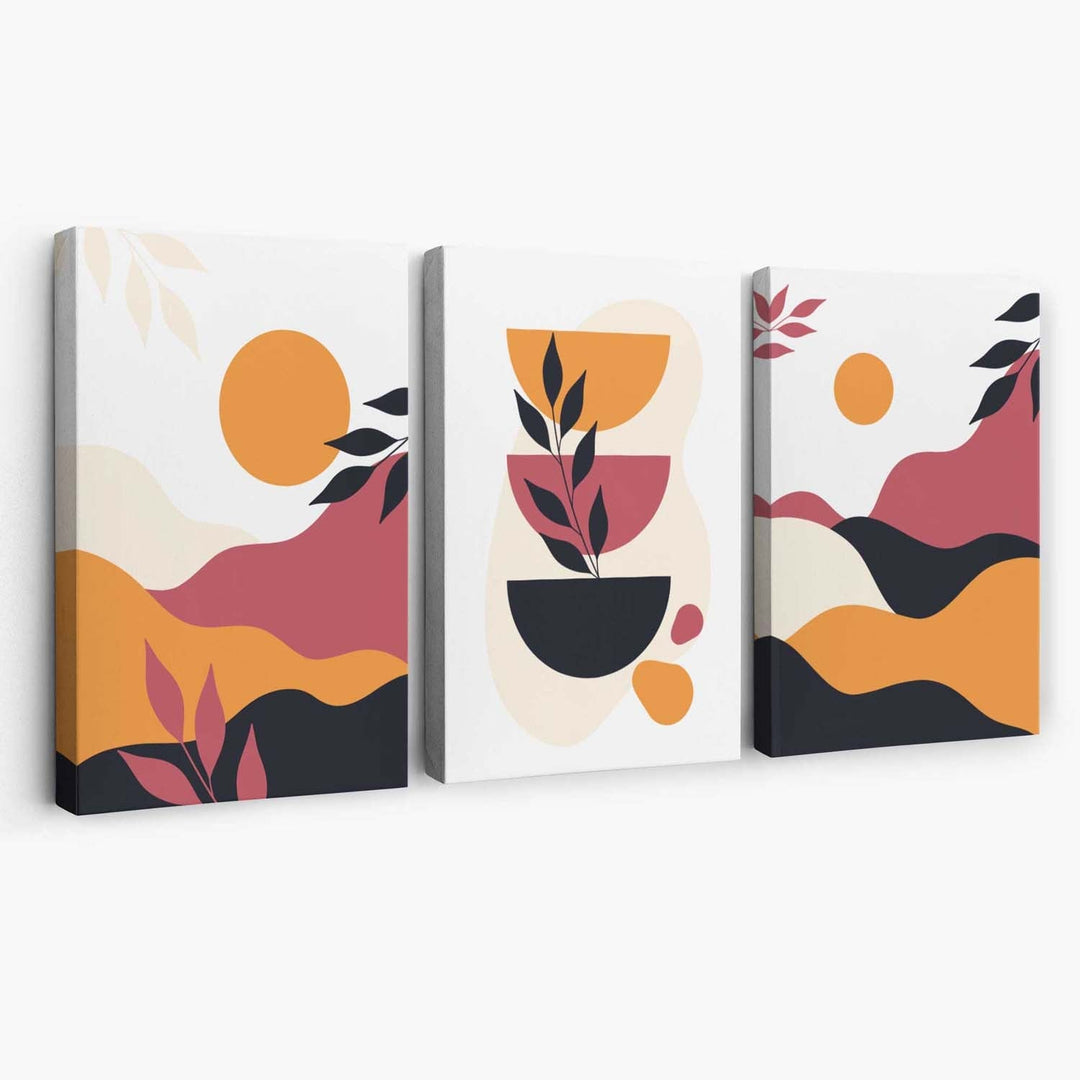 Set de 3 Printuri Canvas Boho Vibrante pentru Decor Interior 0