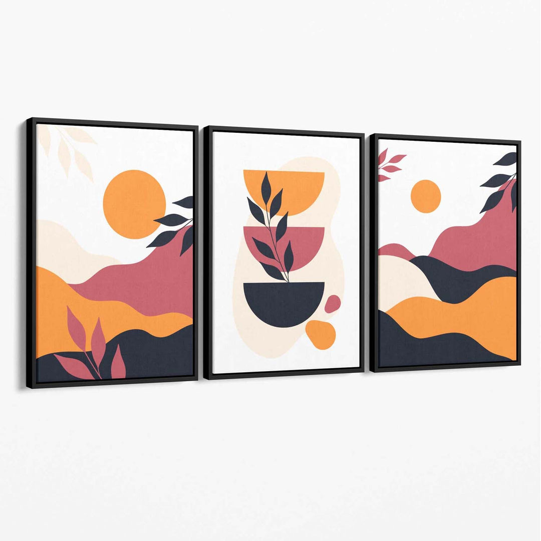 Set de 3 Printuri Canvas Boho Vibrante pentru Decor Interior 1