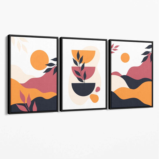 Set de 3 Printuri Canvas Boho Vibrante pentru Decor Interior 1