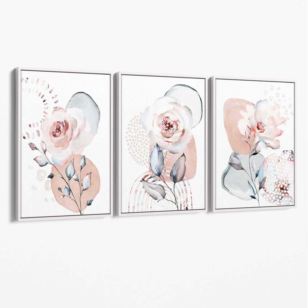 Set de Artă Florală pentru Perete - 3 Piese Abstracte Decorativ 2