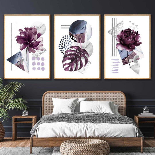 Set de Artă de Perete Floral pentru Decor Modern 1