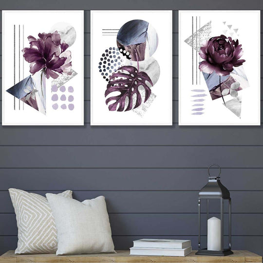 Set de Artă de Perete Floral pentru Decor Modern 2