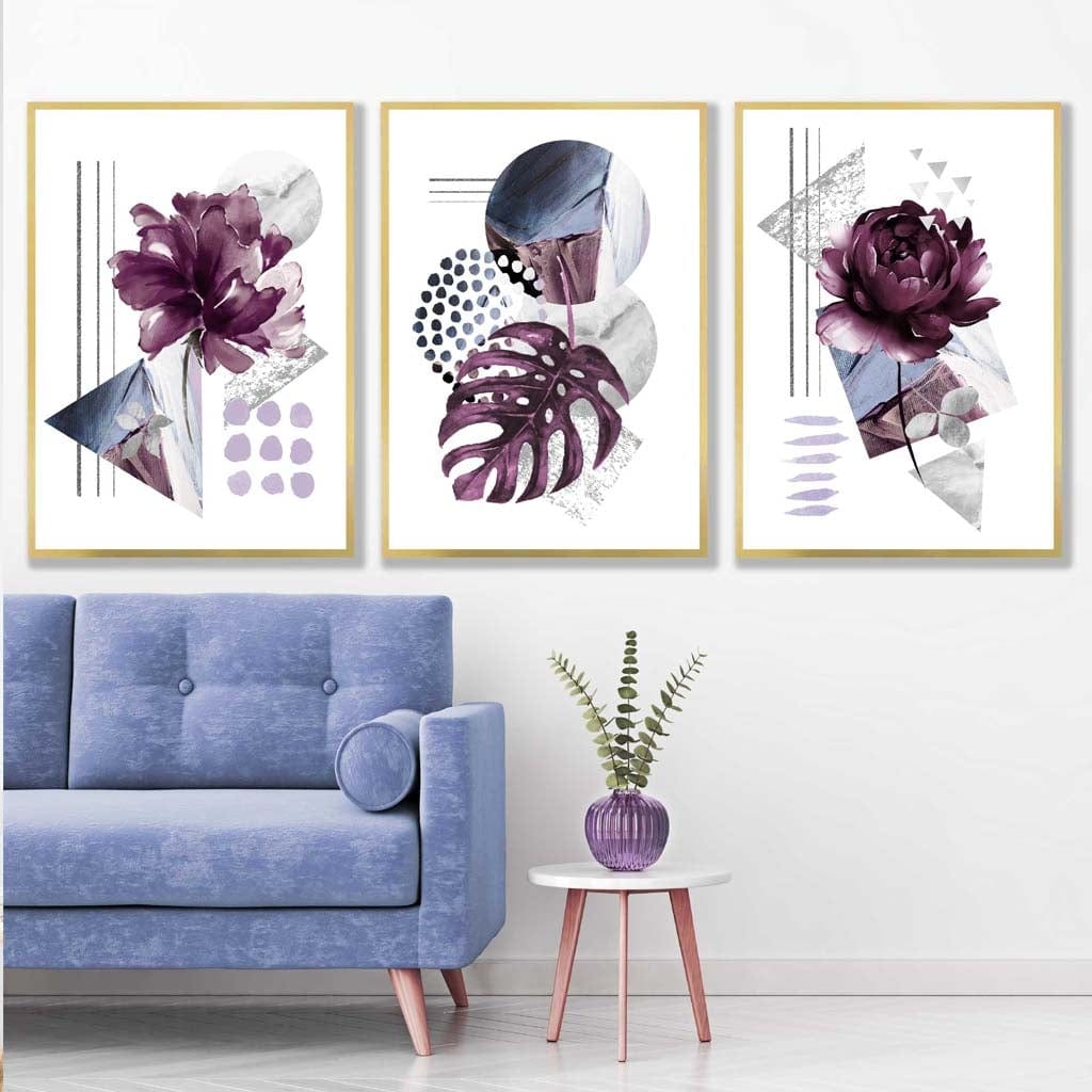 Set de Artă de Perete Floral pentru Decor Modern 4