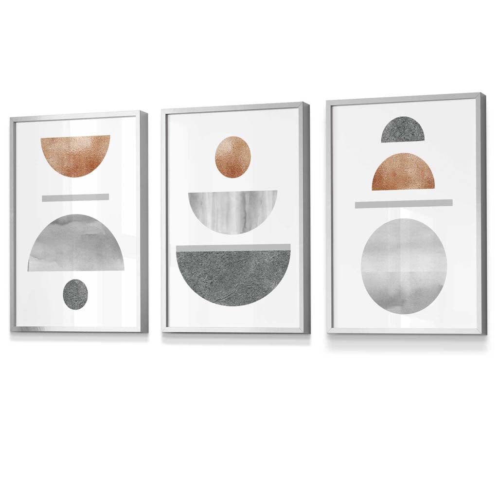 Set de Artă de Perete Geometrică Abstractă pentru Decor Modern - 3 Piese 2