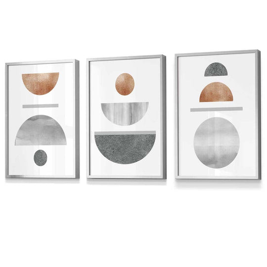 Set de Artă de Perete Geometrică Abstractă pentru Decor Modern - 3 Piese 2