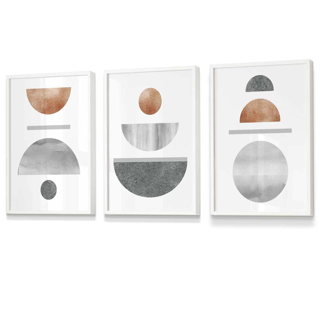 Set de Artă de Perete Geometrică Abstractă pentru Decor Modern - 3 Piese 3