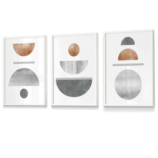 Set de Artă de Perete Geometrică Abstractă pentru Decor Modern - 3 Piese 3