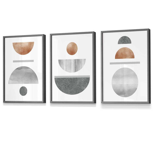 Set de Artă de Perete Geometrică Abstractă pentru Decor Modern - 3 Piese 4