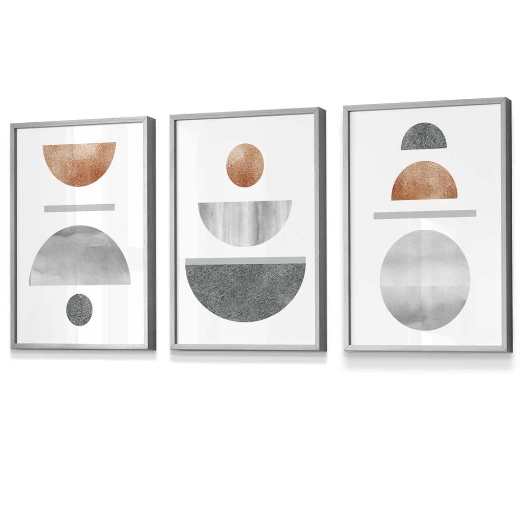 Set de Artă de Perete Geometrică Abstractă pentru Decor Modern - 3 Piese 5