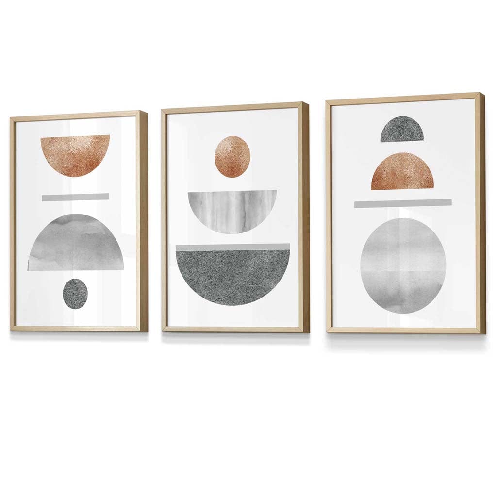 Set de Artă de Perete Geometrică Abstractă pentru Decor Modern - 3 Piese 6