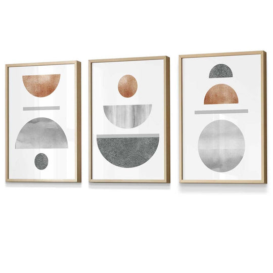 Set de Artă de Perete Geometrică Abstractă pentru Decor Modern - 3 Piese 6