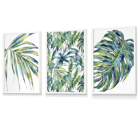 Set de Artă pentru Perete cu Imprimeuri Botanice Tropicale 1