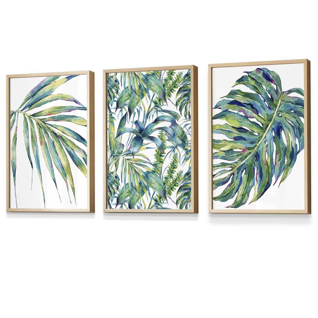 Set de Artă pentru Perete cu Imprimeuri Botanice Tropicale 4