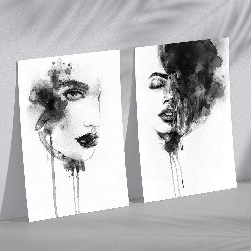 Set de Imprimeuri Artistice Alb-Negru pentru Decor Interior 0