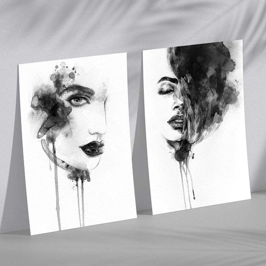Set de Imprimeuri Artistice Alb-Negru pentru Decor Interior 0