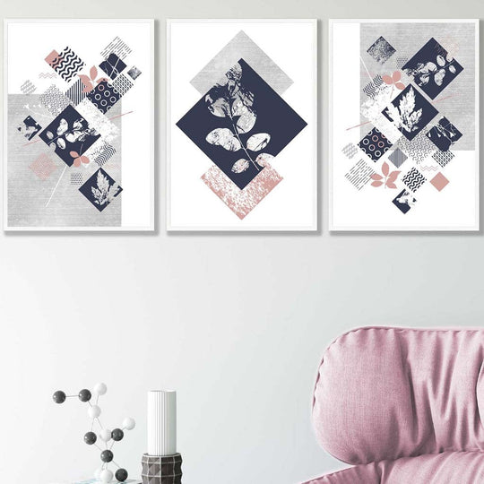 Set de Imprimeuri Florale și Geometrice pentru Decorare Interioară 0