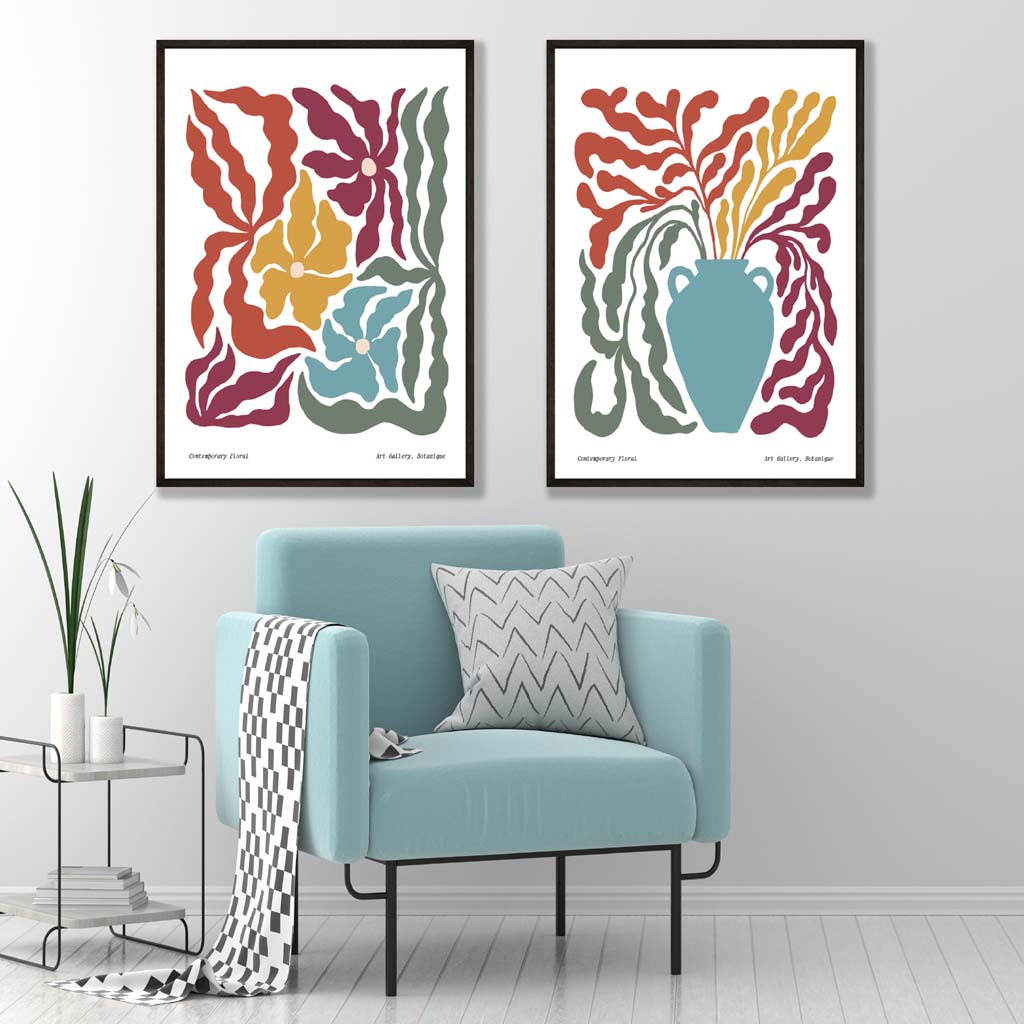 Set de flori Boho cu 2 imprimeuri artistice 1