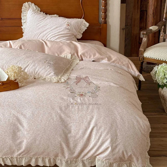 Set de huse de pilotă cu broderie florală și volane pentru femei 1