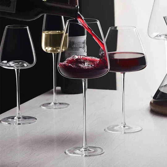 Set de pahare de vin și șampanie lucrate manual, cu design rafinat 2