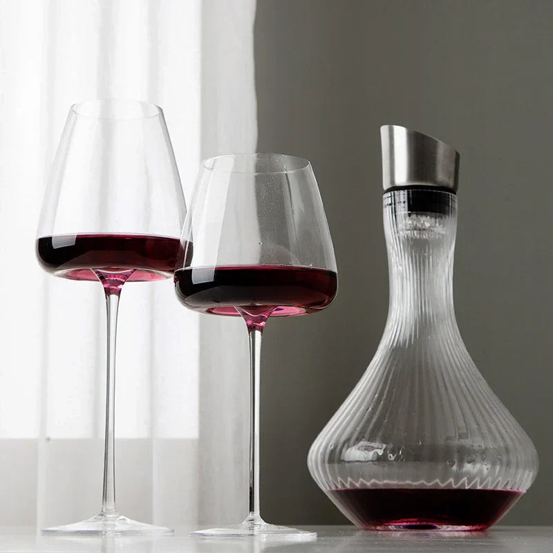 Set de pahare de vin și șampanie lucrate manual, cu design rafinat 3
