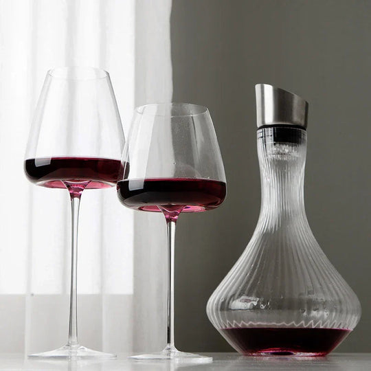 Set de pahare de vin și șampanie lucrate manual, cu design rafinat 3