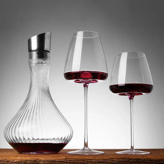 Set de pahare de vin și șampanie lucrate manual, cu design rafinat 4