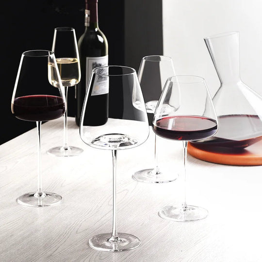 Set de pahare de vin și șampanie lucrate manual, cu design rafinat 6