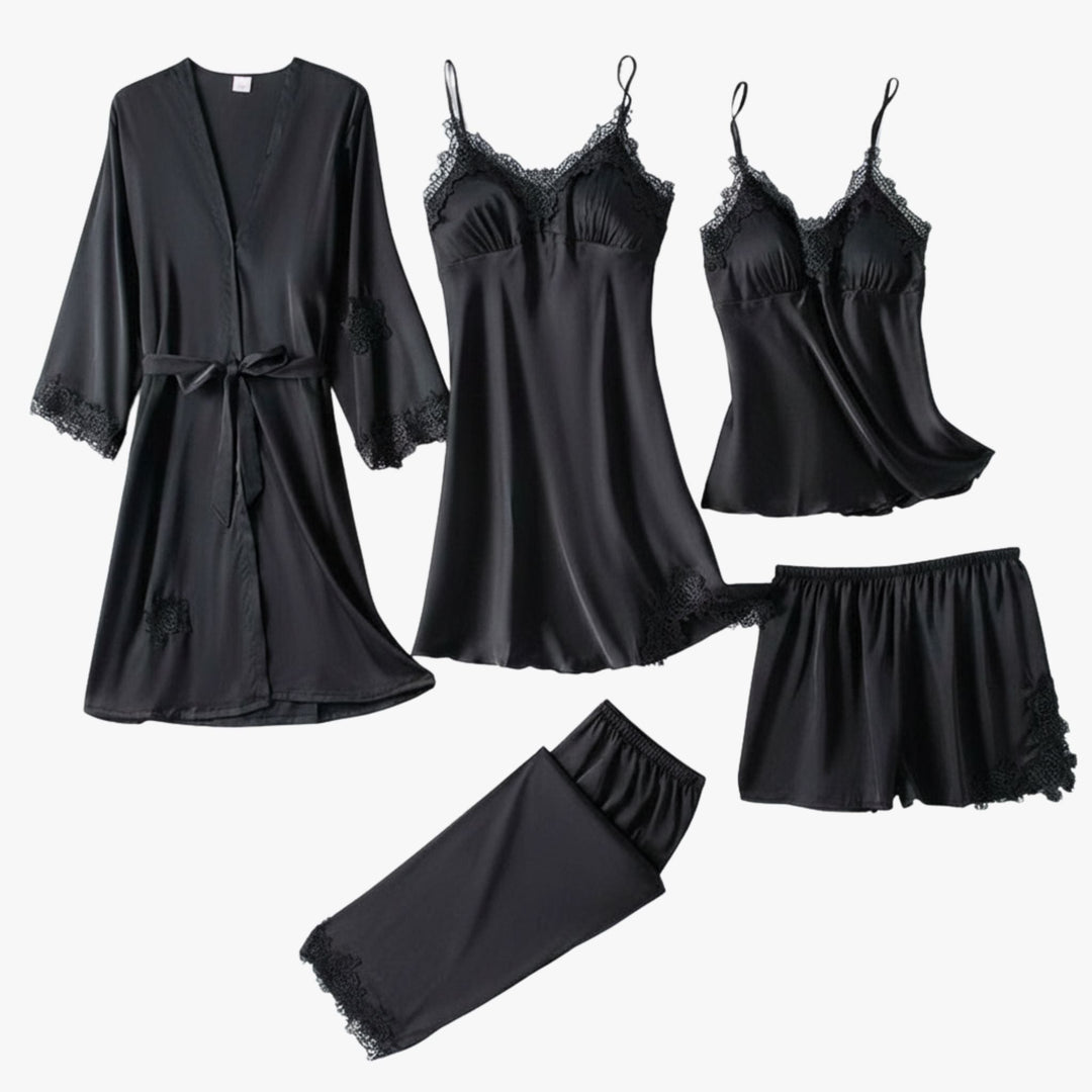 Set de pijamale cu aspect de mătase moale 9