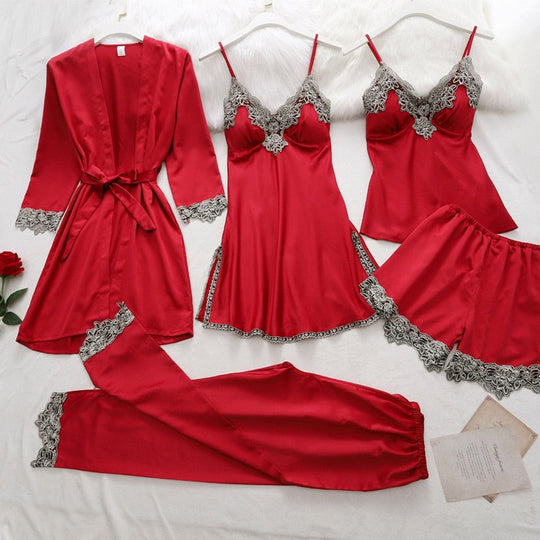 Set de pijamale din mătase moale 6