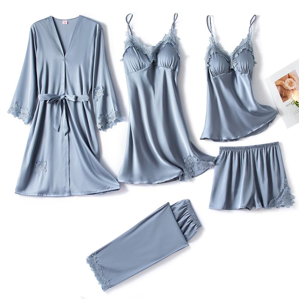 Set de pijamale din mătase moale 8