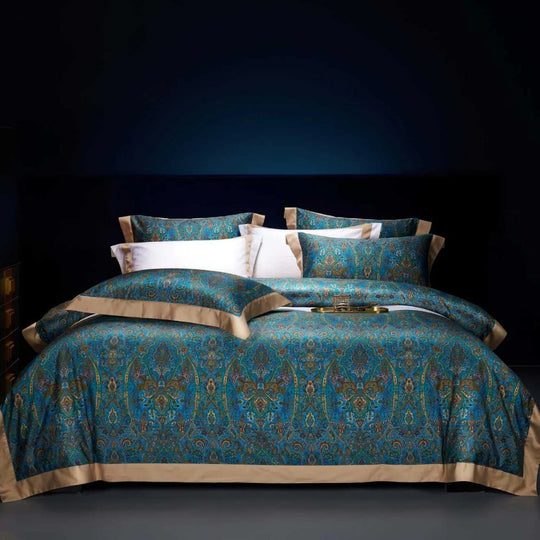 Set husă pilotă și fețe de pernă cu model jacquard Paisley pentru femei 15
