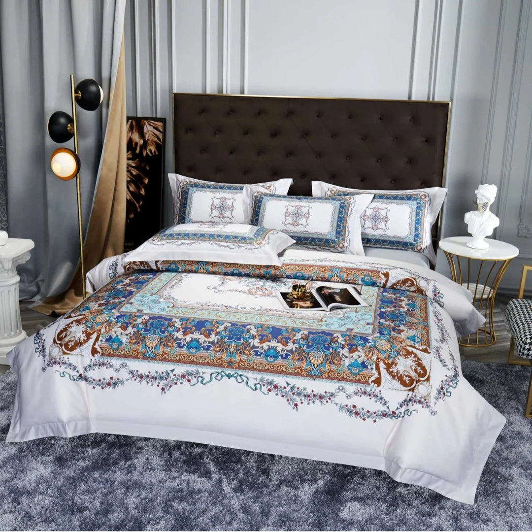 Set husă pilotă și fețe de pernă cu model jacquard Paisley pentru femei 4