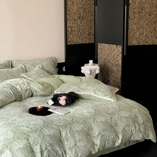 Set lenjerie de pat Jacquard cu model paisley pentru femei 2