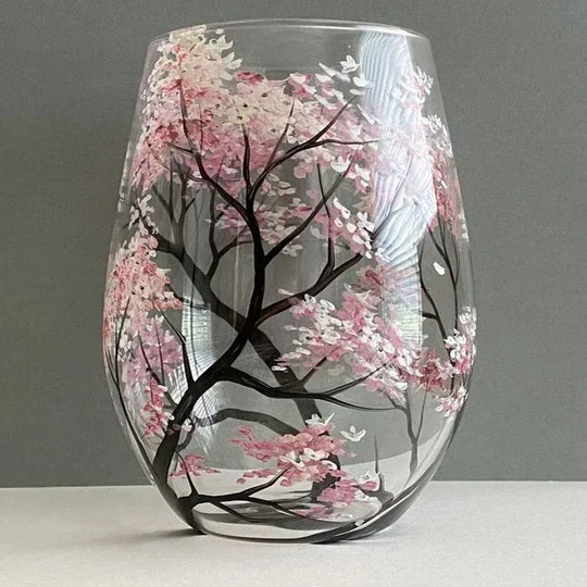 Set pahare de vin cu design artistic inspirat de patru anotimpuri pentru femei 1