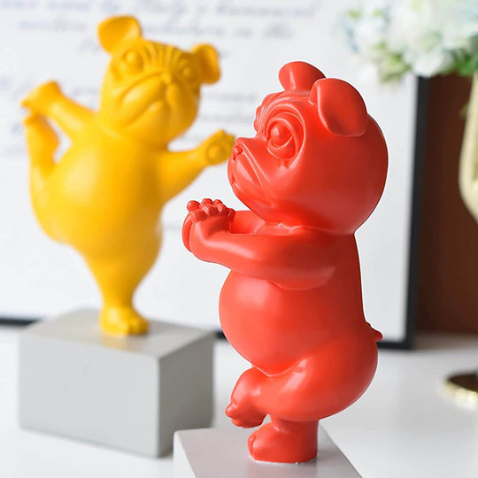 Statuetă Bulldog În Poziție De Yoga